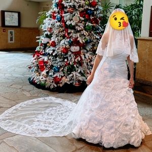 Galina strapless Rosette wedding dress